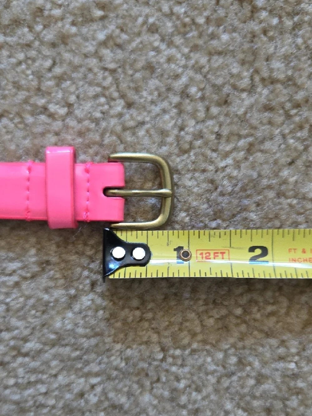 J. Crew Hot Pink Slim Leather Belt with Gold Buckle Sz M Preppy Neon Retro - Picture 6 of 14